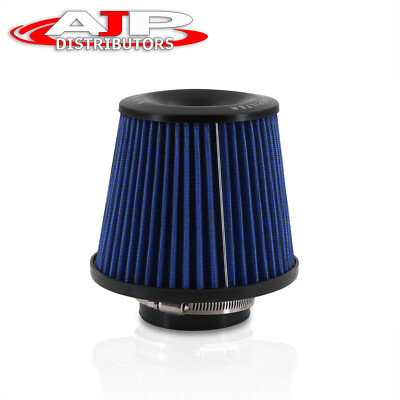 3" Round Tapered Blue Universal Air Intake Cone Filter Cold Short Ram ...