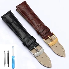 16mm 18mm 20mm 22mm 24mm Genuine Leather Wristband Watch Strap Band Bracelet