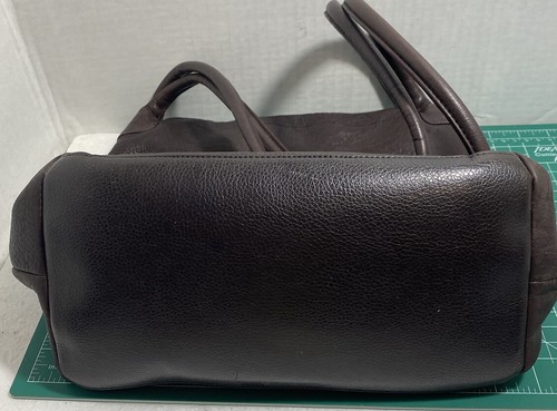 Genuine Leather Shoulder Bag Illegible Creed Brown Inner Leather Pkt W/snap - Picture 11 of 17