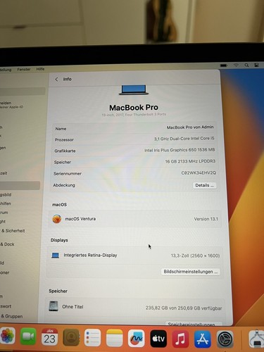 MacBook Pro Space Grey - 13“ Zoll - Touch Bar - 2017 - Bild 4 von 6