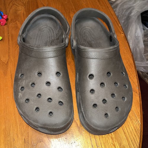 Crocs Gray Clogs Slip On Pool Beach Single Strap Water Shoes Children's Size 12  - Bild 1 von 7