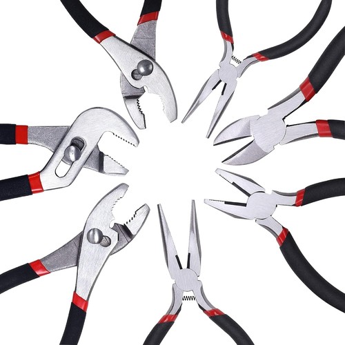 7 pezzi. Set pinze e chiavi artigiani utensili manuali linesman bordi di taglio temprati - Foto 9 di 12