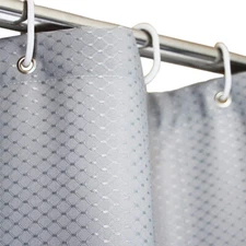Tektrum 36”x72” Waffle Jacquard Shower Curtain Waterproof Antibacterial (Grey)