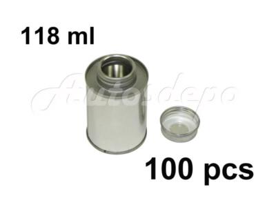 4 oz , 118 ml , 1/4 Pint Flat Screw Top Cap Metal Empty Paint Can 100 Pcs
