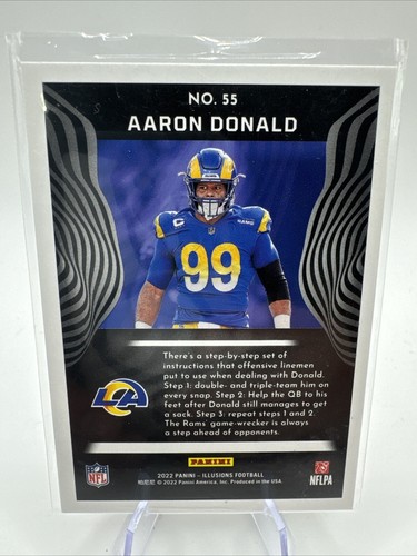 2022 Panini Illusions #55 Aaron Donald Trophy Collection Pink #/399 Rams SP - Bild 2 von 3