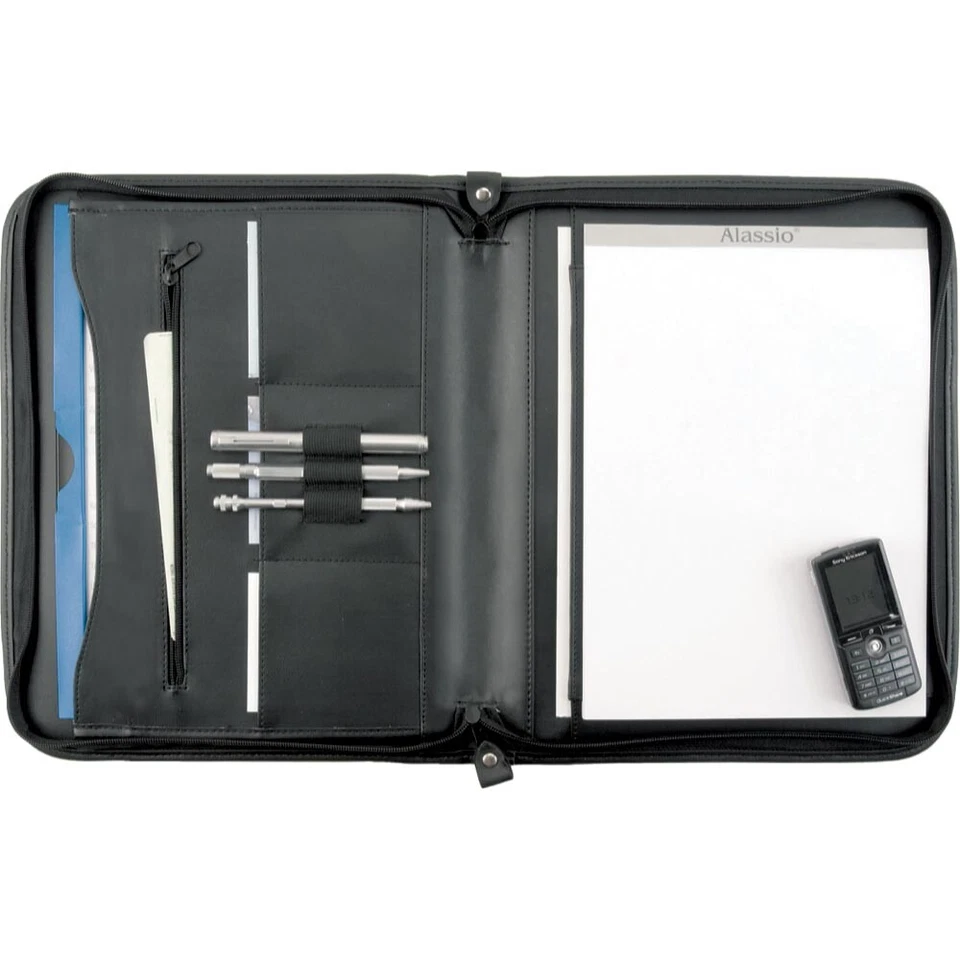 Konferenzmappe mit Reißverschluss Alassio Milano für A4 Formate - schwarz