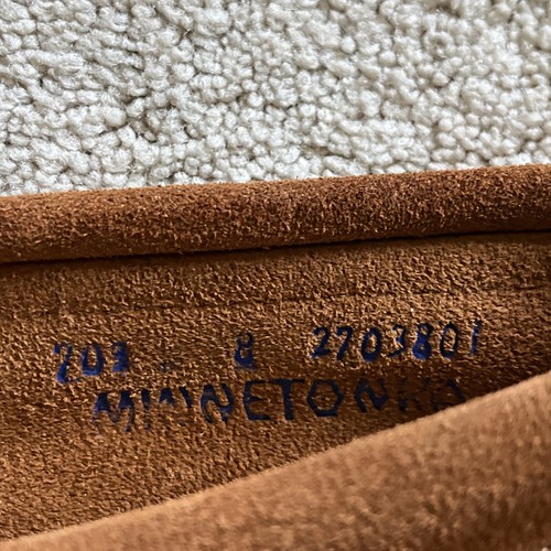 Minnetonka 703 Vollleder geschnürt Softsole Mokassin Schuh braun US 8 UVP $ 60 - Bild 7 von 11