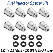 8xFuel Injector Adapter Spacer Short For LS2 TO LS1 Intake / LS3 To Truck Intake
