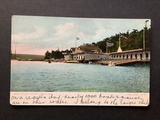 Boat Club, North West Arm. Building with surrounding water Postcard Ref 59889