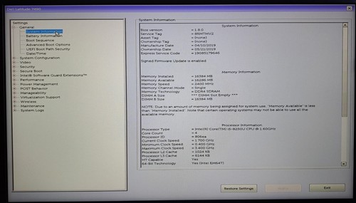 DELL LATITUDE 7490 MOTHERBOARD CORE I5-8TH GEN - Picture 4 of 4