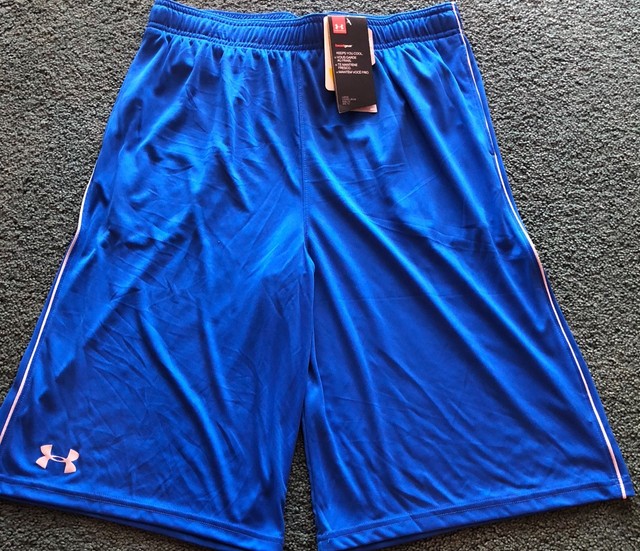 Under Armour Youth Boys Heat Gear Shorts NWT Gray Blue