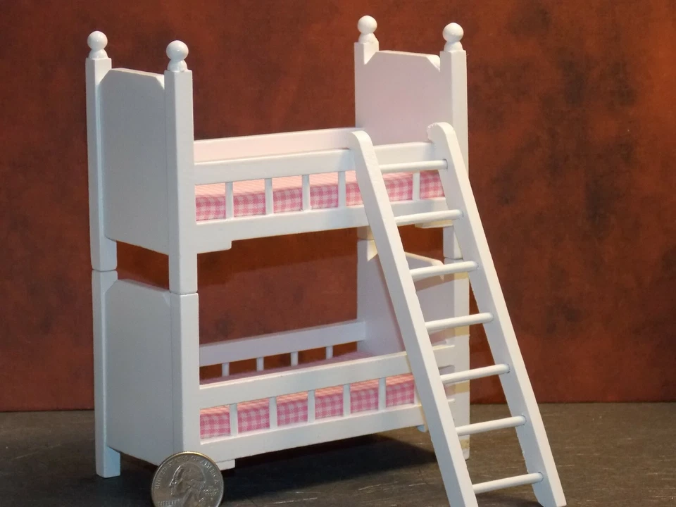 Literas miniatura para casa de muñecas blancas escala 1:12 una pulgada C62 Dollys Gallery Foto 2 de 4