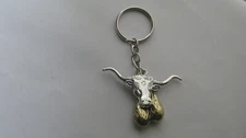 Bull Nuts Steer Cow Brass Balls Key Chain Keychain Keyring Trucker Fob USA Biker
