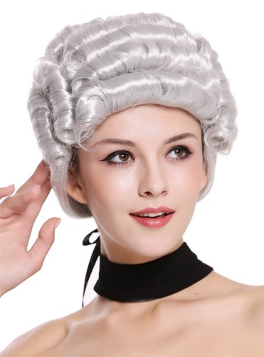 Baroque Men's Wig Aristocrat Lord Richter Dichter Grey Curly Long Plait - Picture 6 of 8