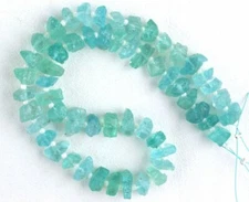 50 Pieces Natural Apatite Gemstone Rough Uneven Shape Center Drilled 6-8 MM 