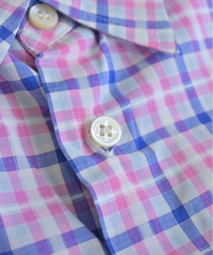 Comme Des Garcons Homme Checked Casual Shirt Pink Blue White M Used - Picture 4 of 8