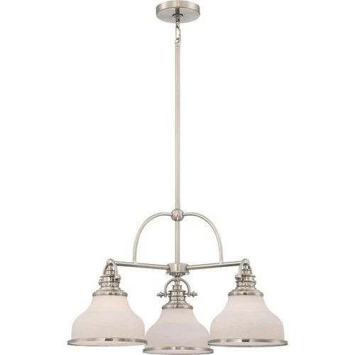 Grant Chandelier 3 Light-Brushed Nickel Finish    -Traditional Installation - Picture 9 of 12
