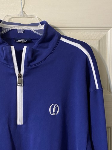 The Open Golf Collection Pullover 1/4 Zip Long Sleeve Blue Size XL 54/56 British - Picture 6 of 9