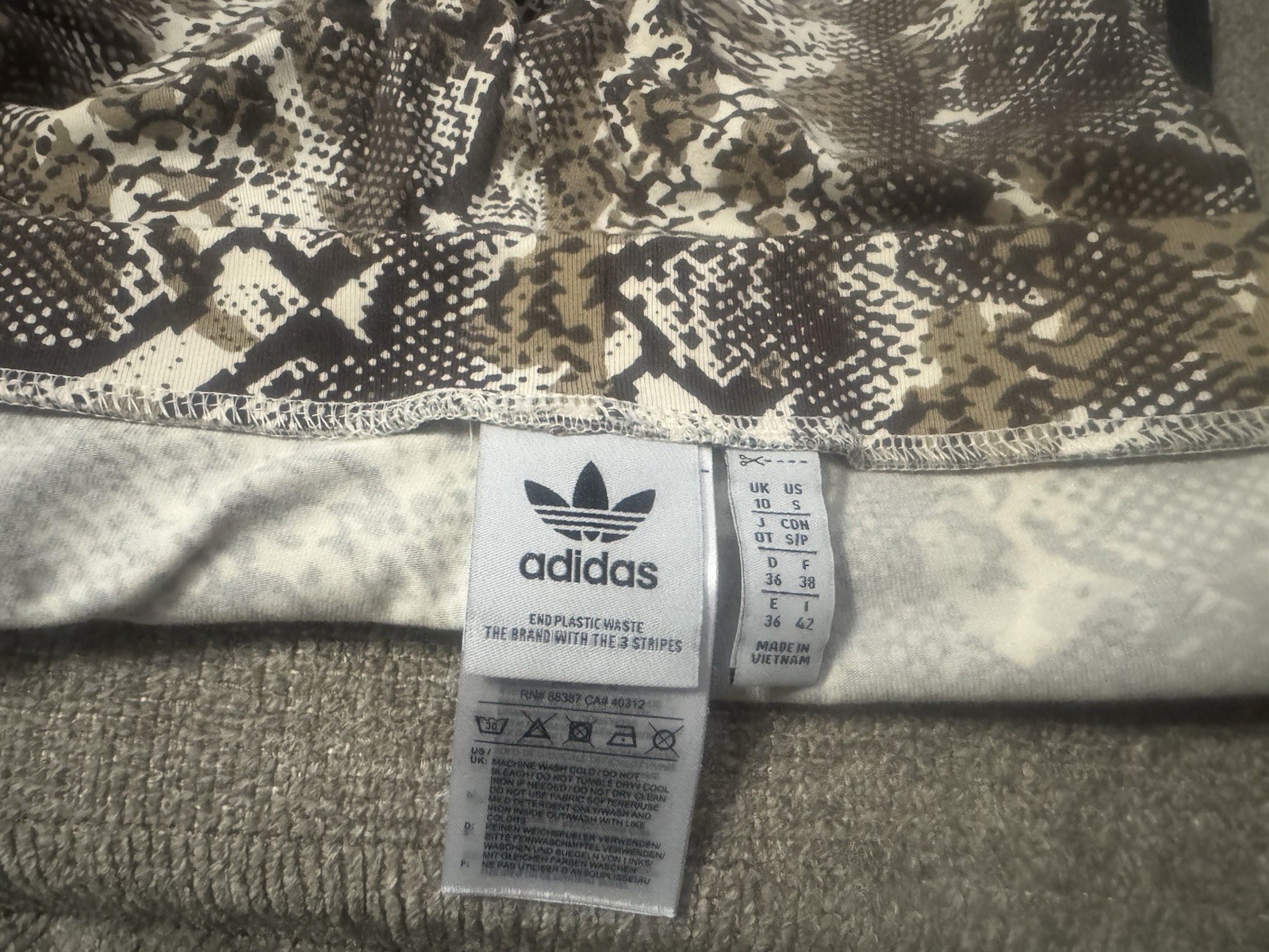 adidas python print striped athletic biker shorts… - image 2