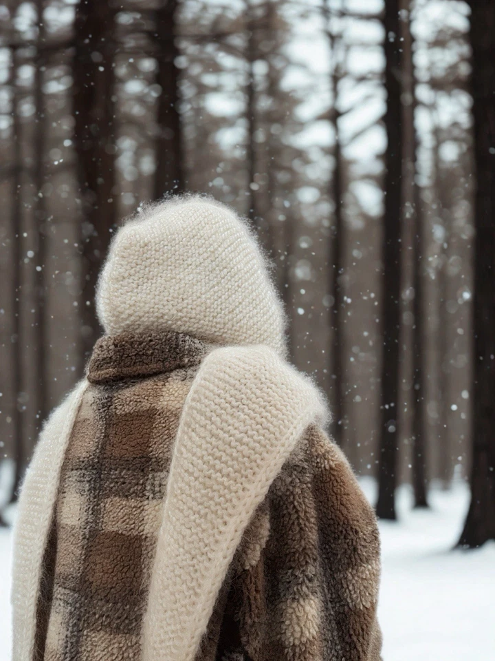 Premium Handmade Sophie Hood & Mittens – Wool, Mohair & Alpaca - Image 4 of 4