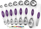 Spring Chef Purple Stainless Steel Magnetic Measuring Spoons Set of 8 with Level