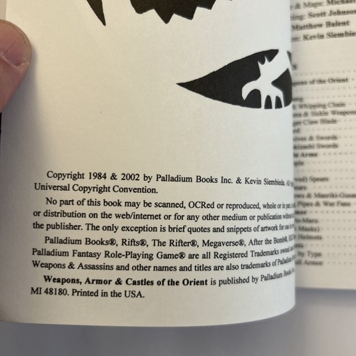 Palladium Book of Weapons and Castles of the Orient by Matthew Balent - Picture 6 of 16