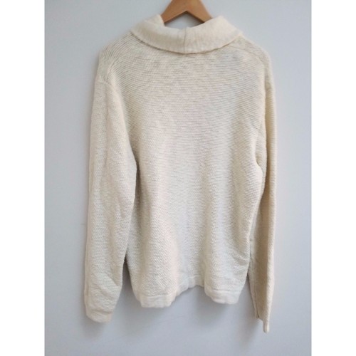 Gap Mens Knit Sweater SHAWL Button Collar Ivory L - Picture 4 of 8
