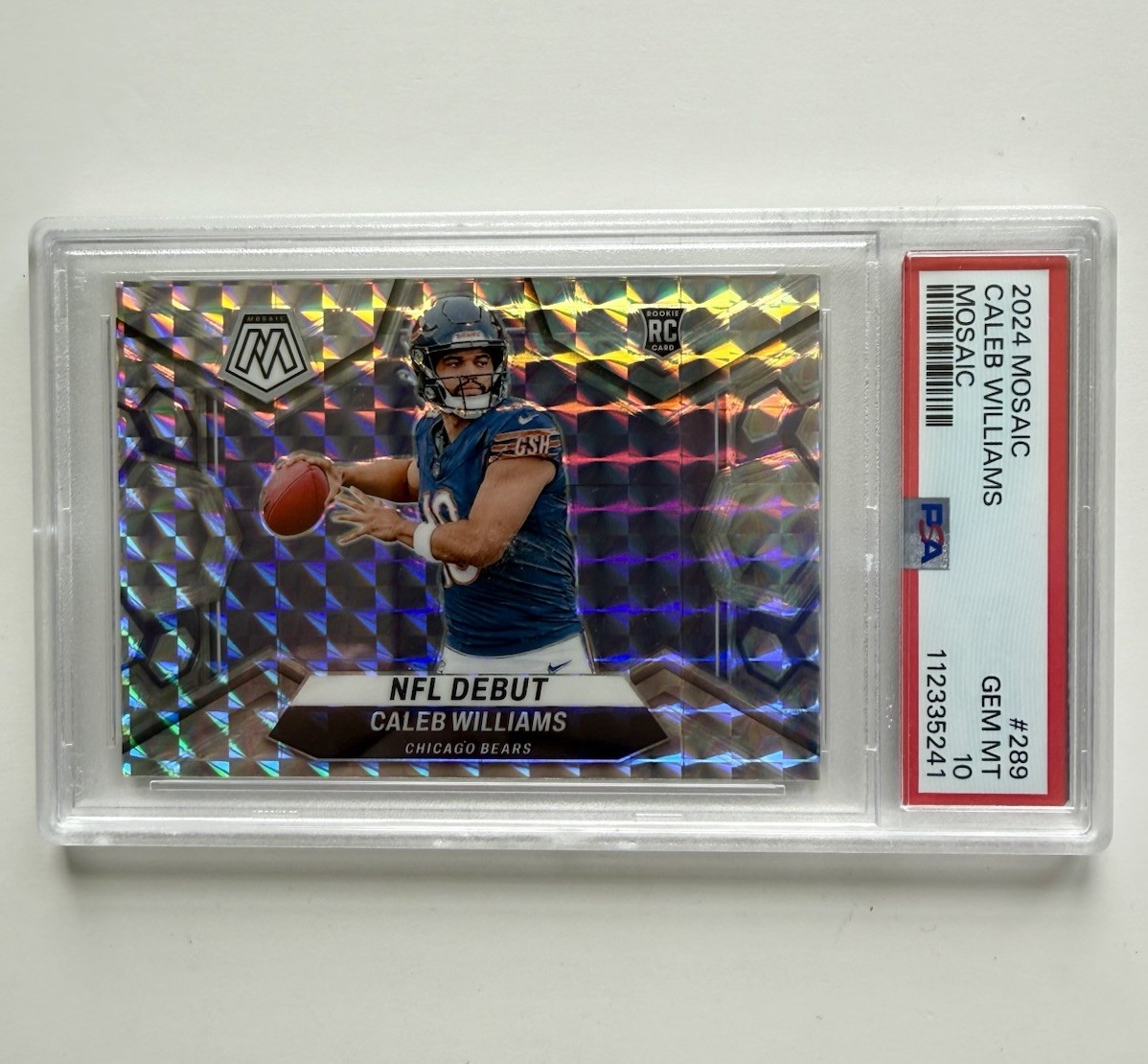 2024 Panini Mosaic - NFL Debut Caleb Williams #289 Rookie Prizm PSA 10