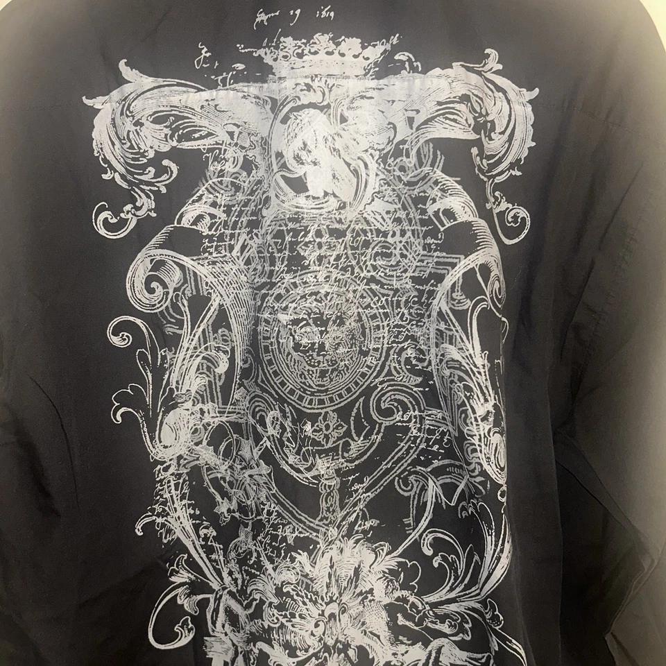 Vintage Y2K Eighty-Eight Men’s 2XAffliction Style Button Down Shirt Grunge Black - Image 4 of 4