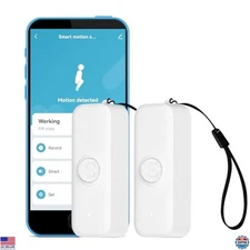 Smart Wi-Fi Motion Sensor 2-Pack: PIR Infrared Detector for Alarms & Automation