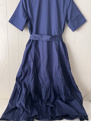 NEW Polo Ralph Lauren Tiered Poplin Shirtdress Classic Blue