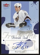 2005-06 Fleer Ultra Fresh Ink Blue Auto Boyd Gordon /25 Washington Capitals