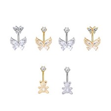 Cute Bear Butterfly Navel Ring Exquisite Navel Nail Body Piercing Jewelry Gifts
