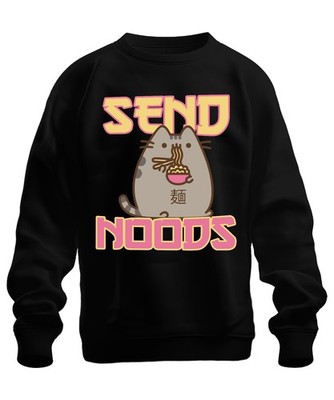 SEND NOODS Cat Noodles Ramen Kawaii Funny Gift Cute Girlfriend Unisex Sweatsh