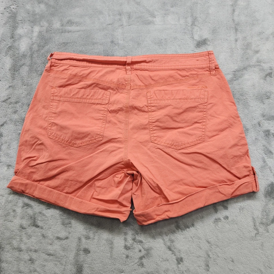 Pantalones Cortos DKNY Para Mujer Talla 10 Naranja Tiro Medio Informales Pestaña Enrollable Dobladillo Elástico Algodón Foto 3 de 4