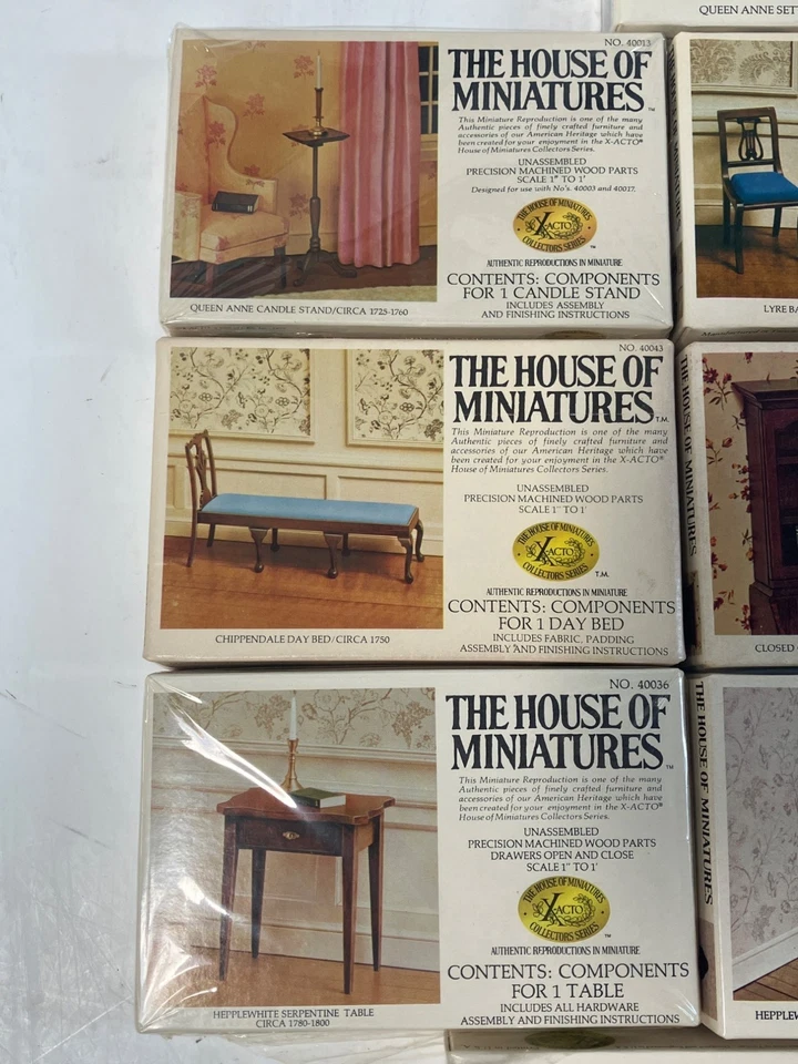 Lot of 12 House of Minitures Dollhouse Furinture Kits X-ACTO New and Used - Image 2 of 4