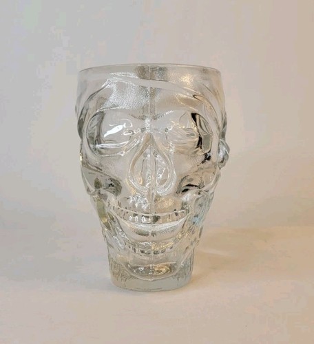 Treasure Island Casino Pirate Skull Large 32 Oz Clear Glass Mug Cup by Luminarc