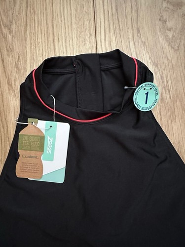 Traje de baño de una pieza con cremallera con cable Zoggs para mujer Reino Unido 14 38 pulgadas negro/coral/ecoracional - Imagen 4 de 10