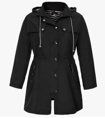 Woman s Plus Size Raincoat- Hanna Nikole Waterproof Lined Rain Jacket 24W Black