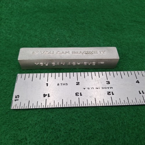 Vintage 70er Jahre Vilmain W.A. Ward If You Can Imagine It Zinn Briefbeschwerer 3,5"L - Bild 1 von 16