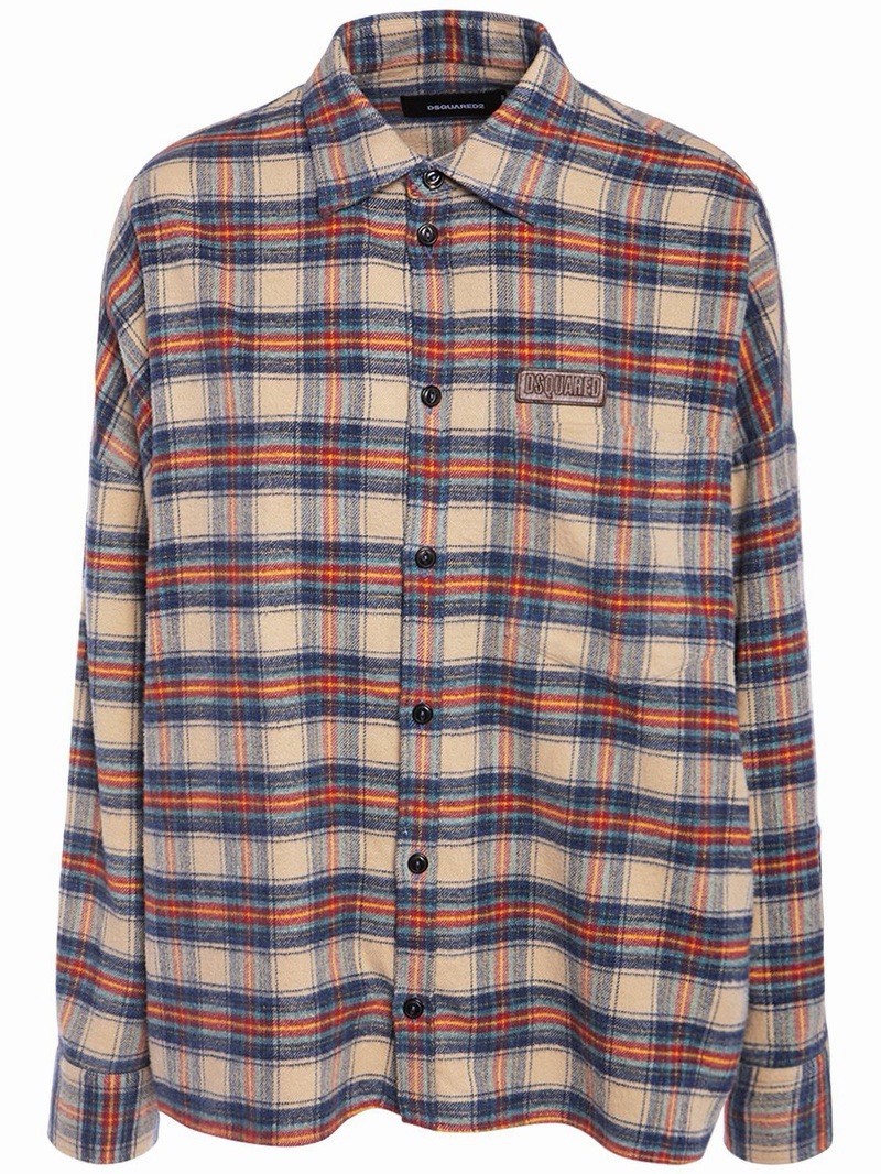 Dsquared2 Checked Cotton Flannel Regular Shirt Lo… - image 1