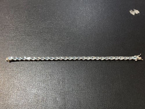 NATURAL SKY TOPAZ 6X4 STERLING SILVER 925 BRACELET - 第 5/7 張圖片