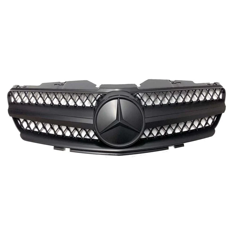 Black Grille Grill W/Emblem For Mercedes Benz R230 SL500 SL600 2003 2004-2006 Foto 2 de 4