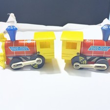 Vintage 1964 Fisher Price Toot Toot Train #643 Pull Toy MADE IN USA Lot Of 2