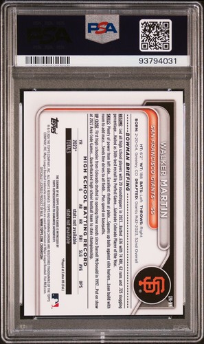2024 Bowman Walker Martin Chrome Prospect Auto PSA 9 - Picture 2 of 2