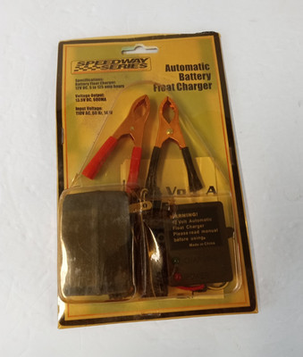 Speedway Series Automatic Battery Float Charger 12V 600mA w/ Clamps New Old Stoc