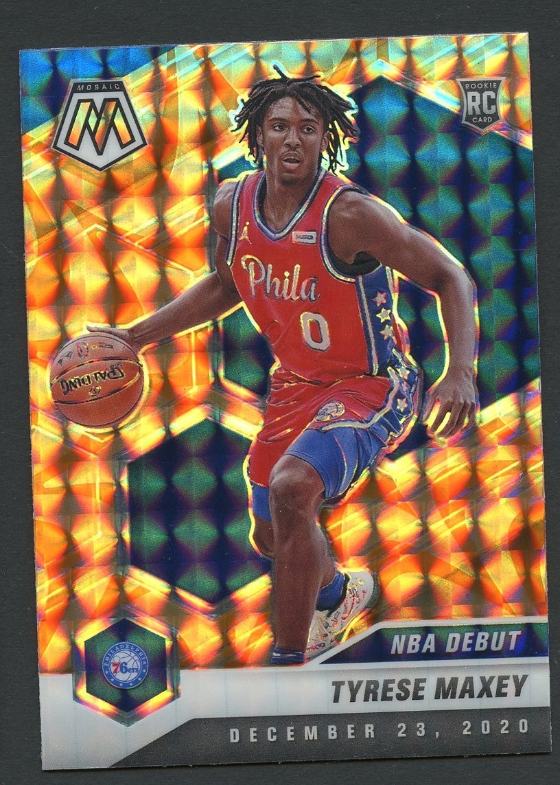 2020-21 Panini Mosaic - NBA Debut Tyrese Maxey #263 Reactive Orange Prizm (RC)