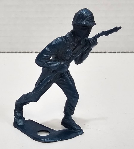 Lot of 9 Vintage Metallic Blue US Plastic Toy Soldiers 2 Inch - Picture 8 of 21