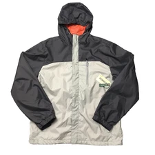 Outdoor Life Windbreaker Rain Jacket Mens Large Hooded Gray NWT $50