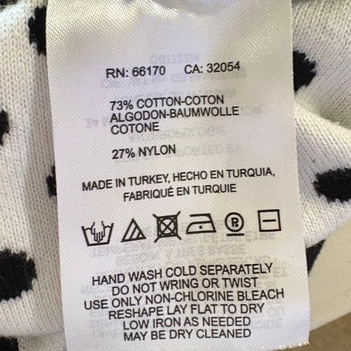 Anthropologie Maeve Black White Polka Dot Knit Pull On Mini Skirt Size S - Picture 6 of 6